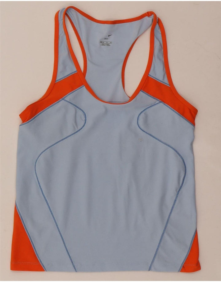 Nike Dame Dri Fit Vest Top US 8/10 Medium Blue Colourblock