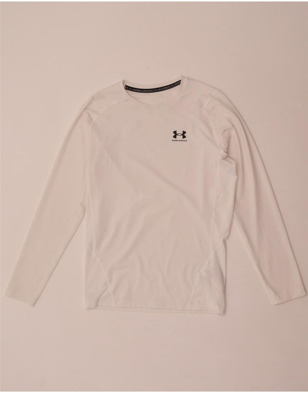 Under Armour Herre Heat Gear Top Langærmet XL Hvid Polyester