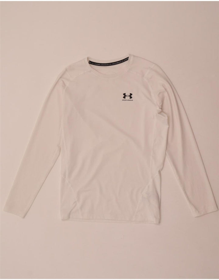 Under Armour Herre Heat Gear Top Langærmet XL Hvid Polyester