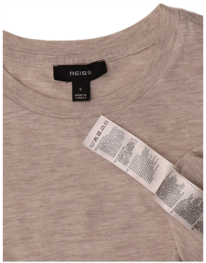Reiss Herre T-Shirt Top Lille Grå Bomuld