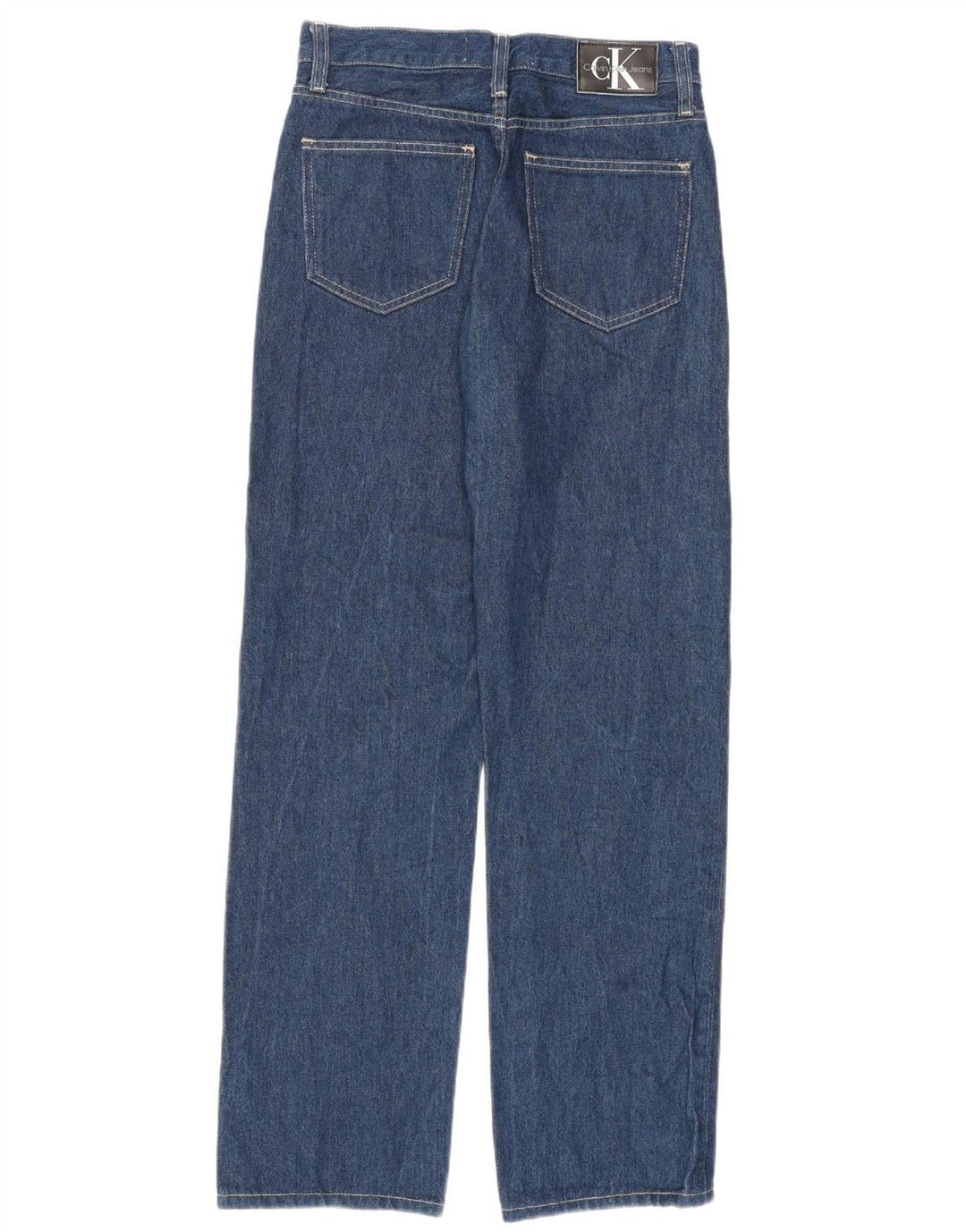 Calvin Klein Dame Straight Jeans W28 L30 Blå Bomuld