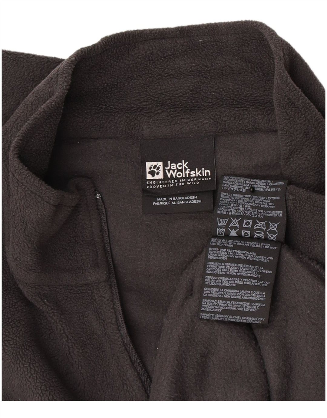 Jack Wolfskin Herre lynlås hals Fleece Jumper UK 42 Stor grå polyester