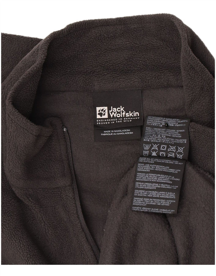 Jack Wolfskin Herre lynlås hals Fleece Jumper UK 42 Stor grå polyester