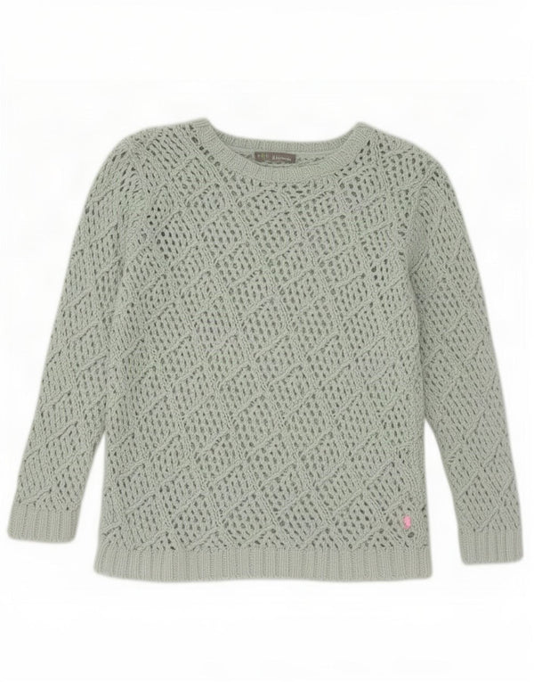 Marks & Spencer Dame Boat Neck Jumper Sweater UK 10 Small Blue Cotton