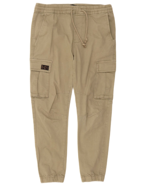 Zara Herre Joggers Cargo Bukser Medium W31 L27 Khaki Bomuld