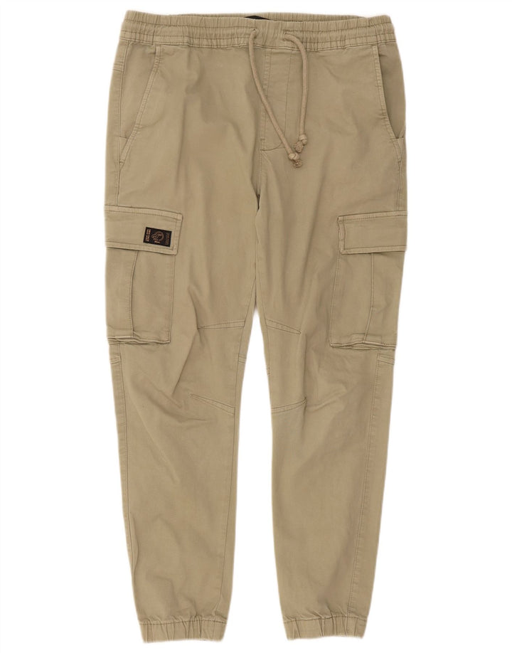 Zara Herre Joggers Cargo Bukser Medium W31 L27 Khaki Bomuld