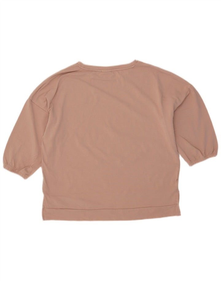 Ellesse Dame 3/4 Ærmet Oversized Sweatshirt Jumper UK 10 Small Pink