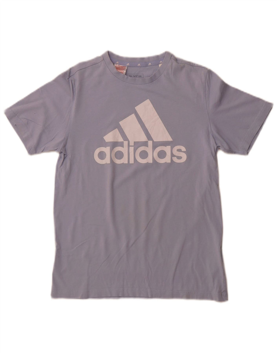 ADIDAS Piger Grafisk T-Shirt Top 13-14 År Blå Bomuld