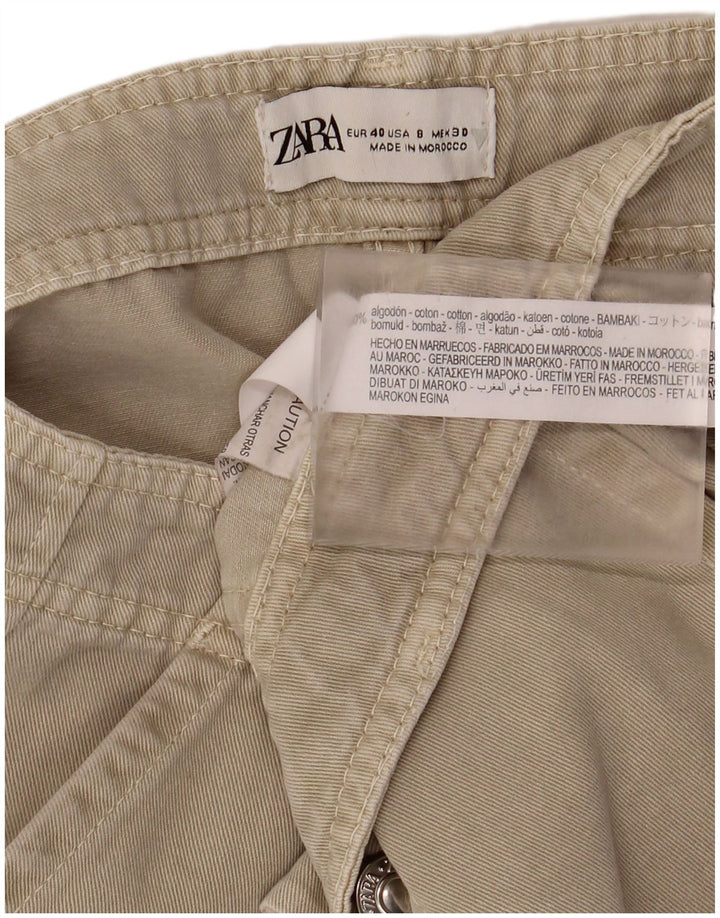 Zara Straight Cargo Bukser til kvinder EU 40 Medium W30 L32 Grå Bomuld