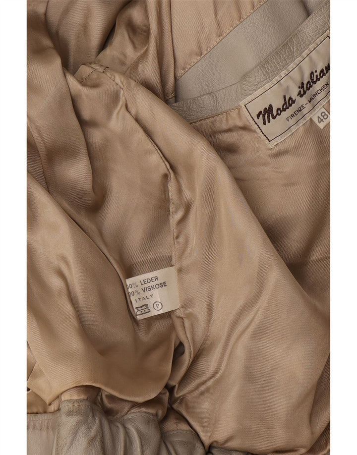 Moda Italiana Herre Læderjakke IT 48 Medium Beige Læder