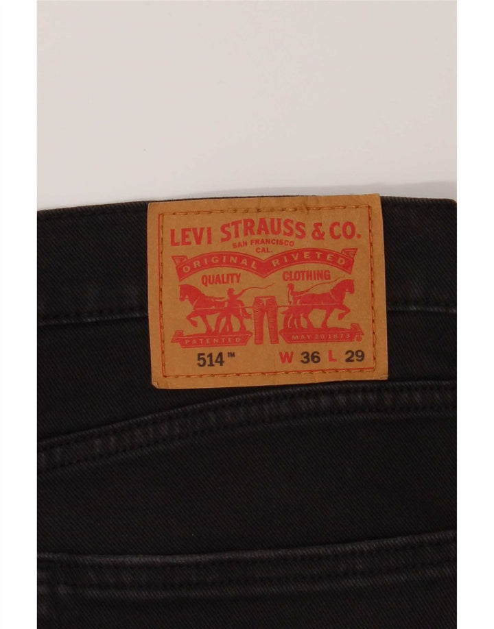 Levi's Herre 514 lige jeans W36 L26 sort bomuld
