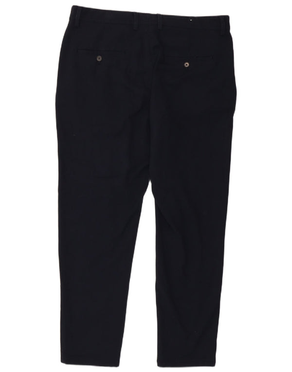 Zara Mens Slim Chino Trousers EU 44 Large W34 L27 Navy Blue Polyester