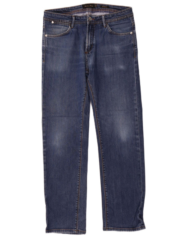 Massimo Dutti Herre Regular Fit Straight Jeans EU 40 Medium W31 L30 Blå