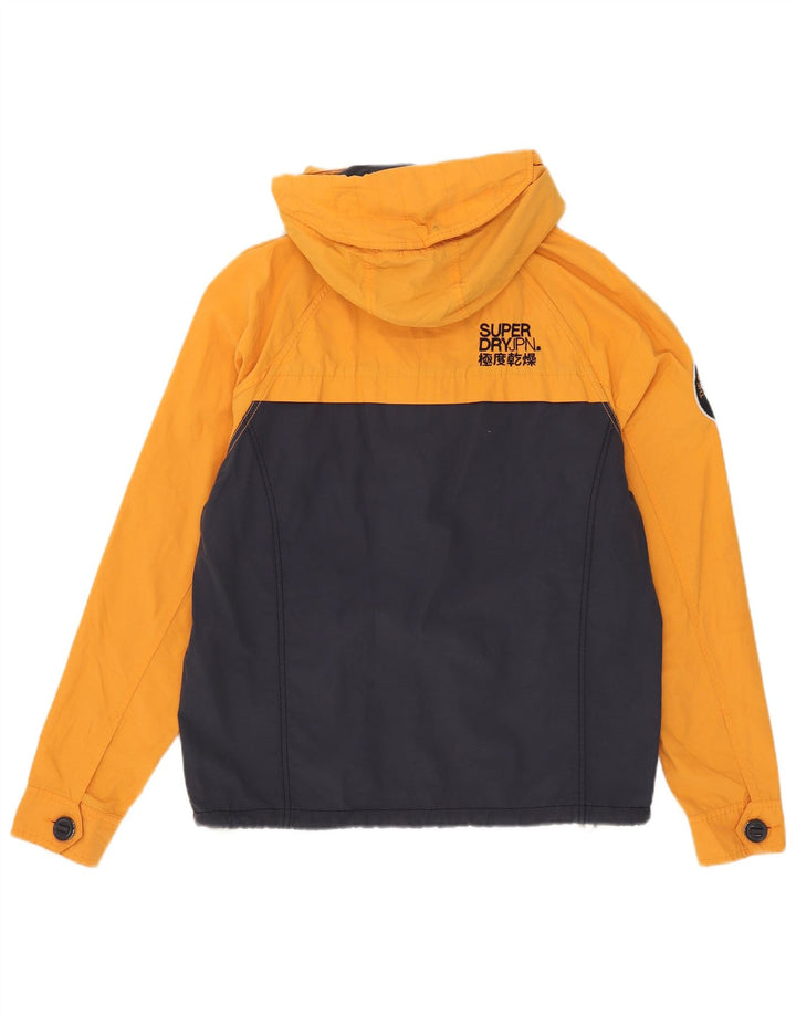 Superdry Windbreaker-jakke med hætte til mænd UK 38 Medium Navy Blue Colourblock