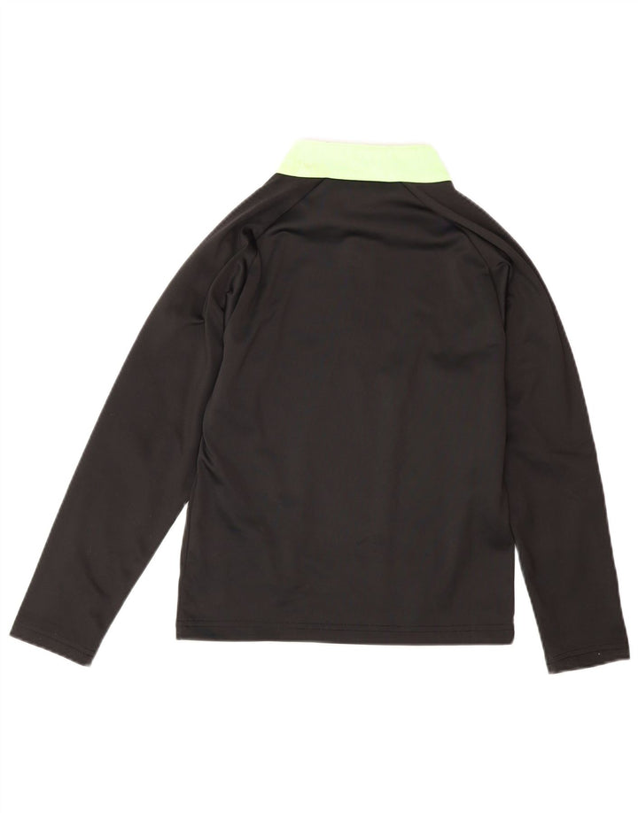 Puma Boys Zip Neck Pullover Træningsdragt Top 7-8 år Sort Colourblock