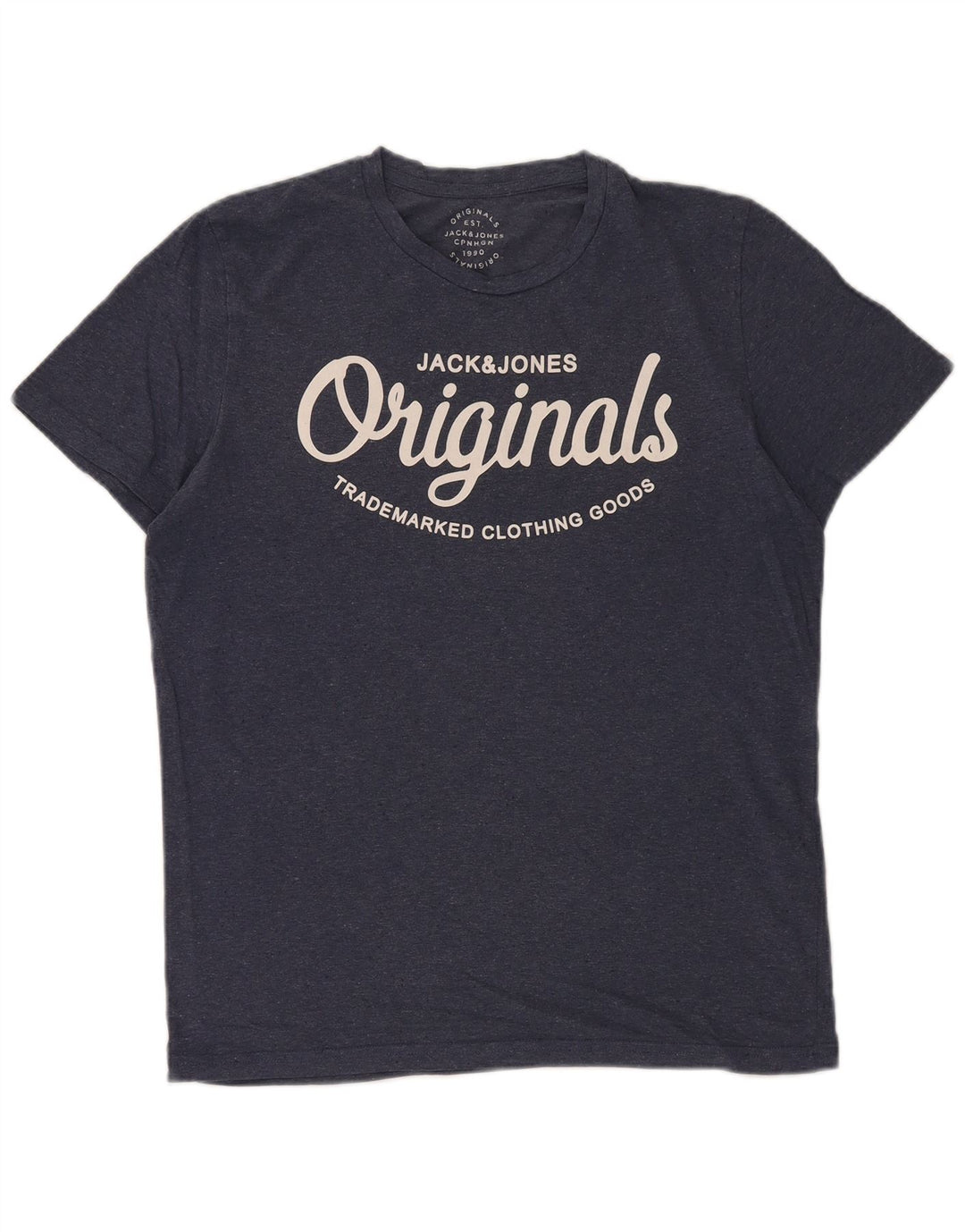 Jack & Jones Herre grafisk T-shirt Top Medium Marineblå Bomuld