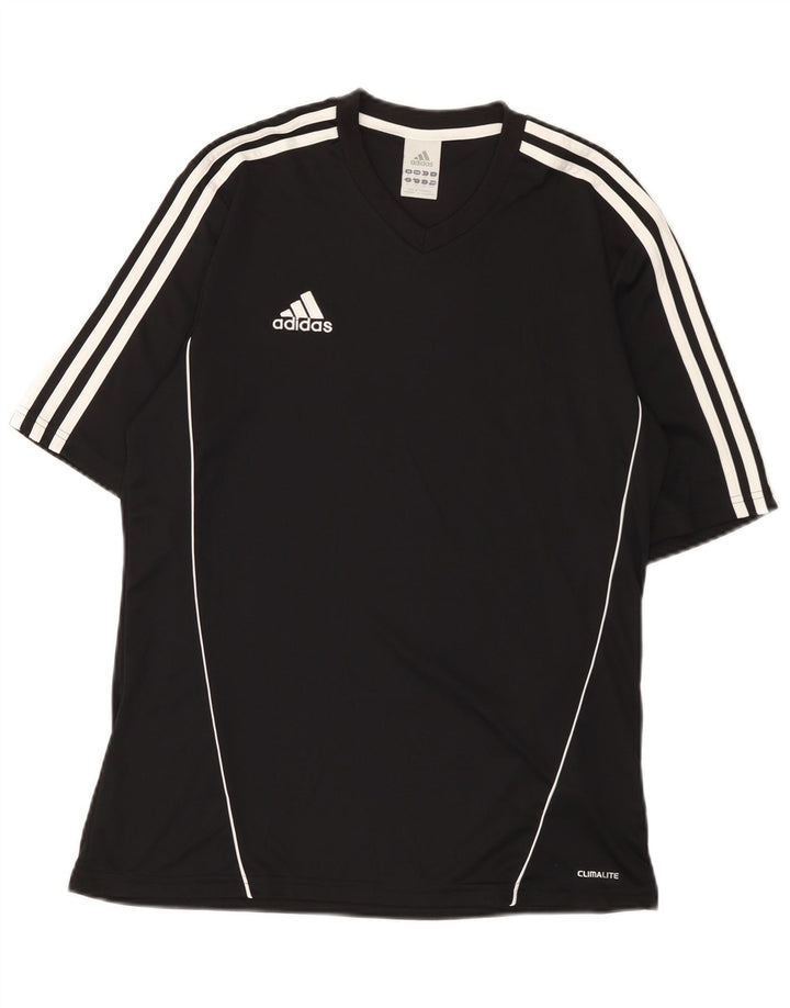 Adidas Herre Climalite T-Shirt Top Medium Sort Polyester