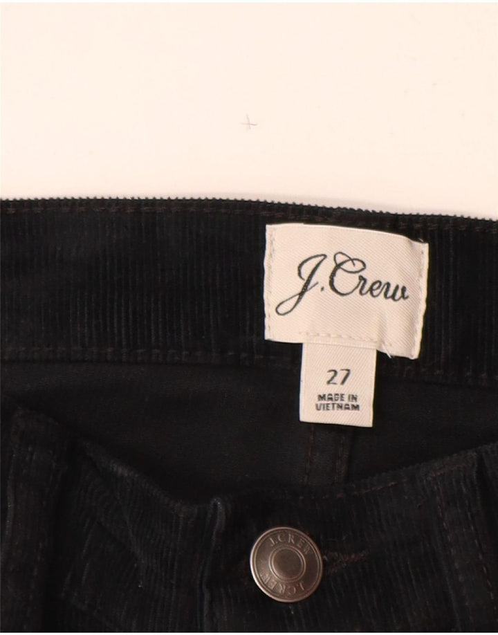 J. CREW Slim fløjlsbukser til kvinder W27 L27 sort bomuld