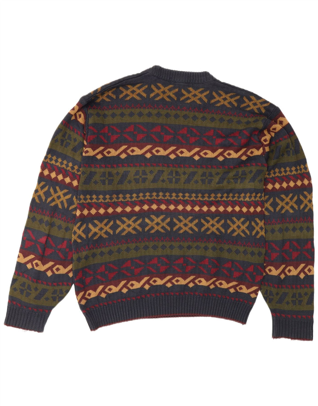 Marks & Spencer Herre sweater med rund hals, stor flerfarvet geometrisk