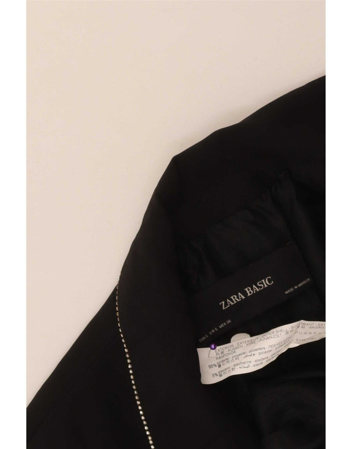 Zara ærmeløs overfrakke til kvinder UK 10 Lille sort polyester