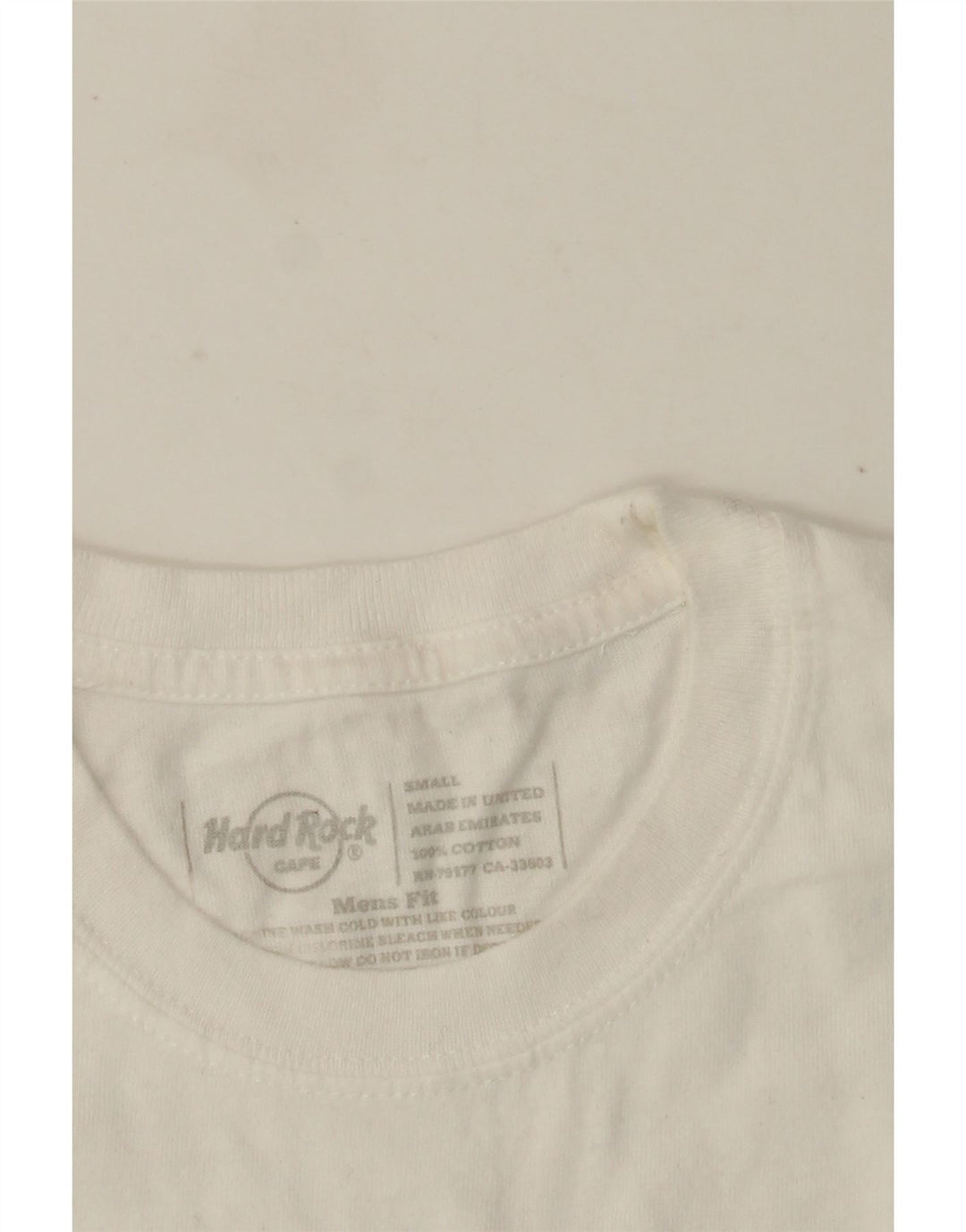 Hard Rock Cafe Herre Flot Grafisk T-Shirt Top Lille Hvid Bomuld