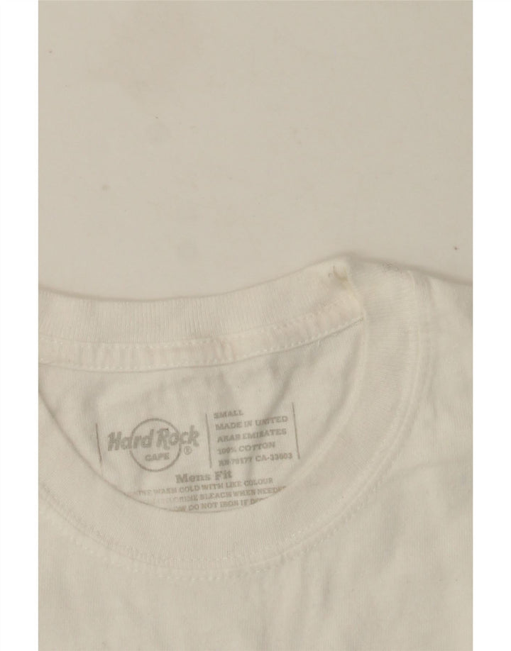 Hard Rock Cafe Herre Flot Grafisk T-Shirt Top Lille Hvid Bomuld
