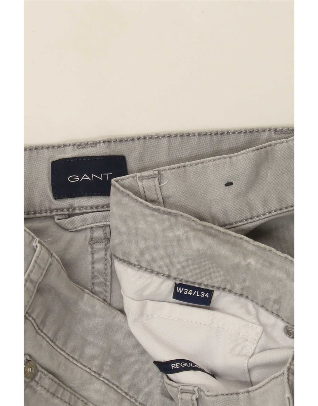 Gant Herre Regular Casual Bukser W34 L34 Grå