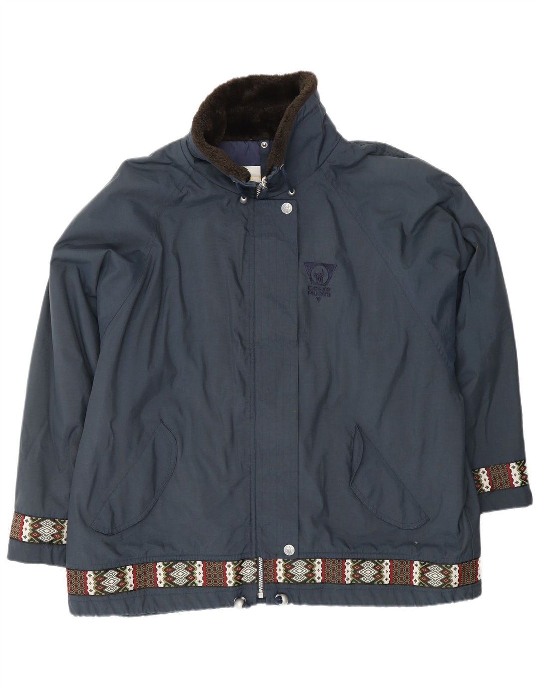 CIESSE PIUMINI Dame Oversized Windbreaker Jacket Størrelse 48 Large Navy Blue