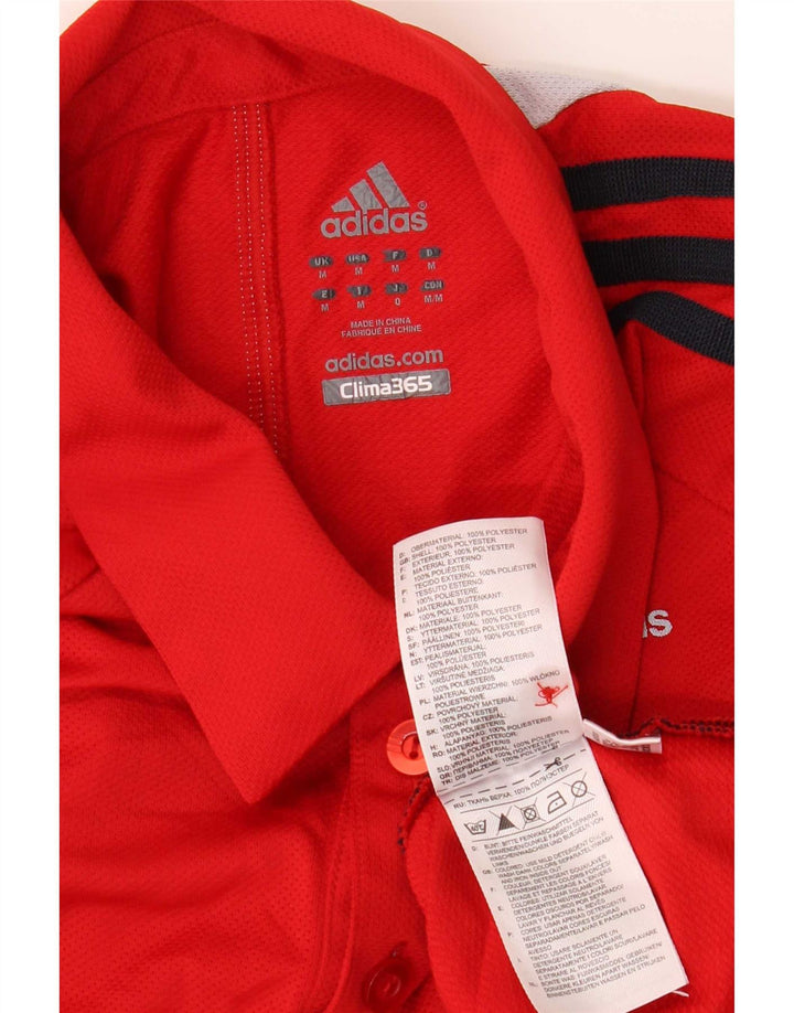 Adidas Herre Clima 365 Polo Shirt Medium Rød Colourblock Polyester