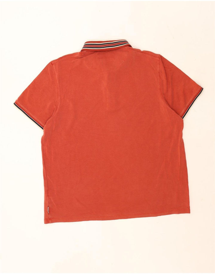Ted Baker Herre Polo Shirt XL Orange Stribet Lyocell
