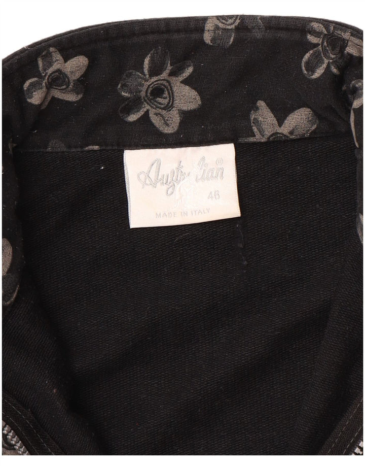 AUSTRALIAN L'ALPINA Dame Sweatshirt Jumper IT 46 Large Black Floral