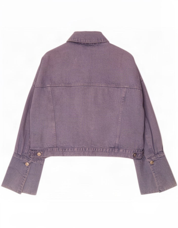 Zara Dame Oversized denimjakke UK 14 Medium Lilla Bomuld