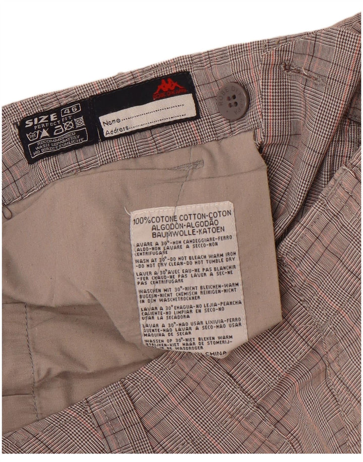 Kappa Herre Perfect Fit Cargo Shorts IT 46 Small W32 Grå ternet bomuld