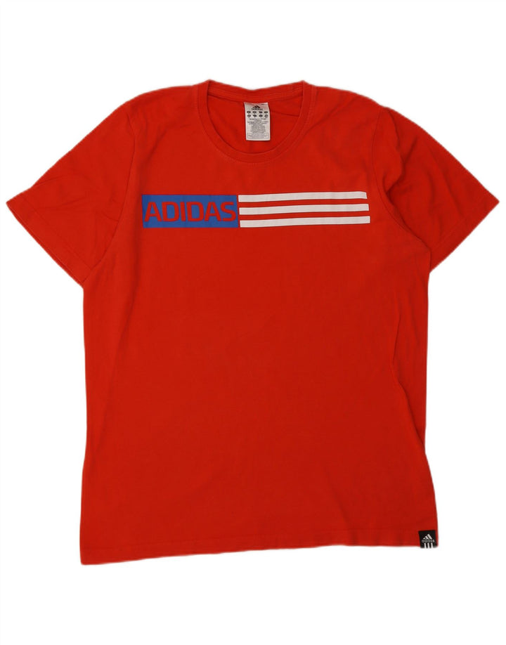 Adidas Herre grafisk T-shirt Top Medium Rød Bomuld