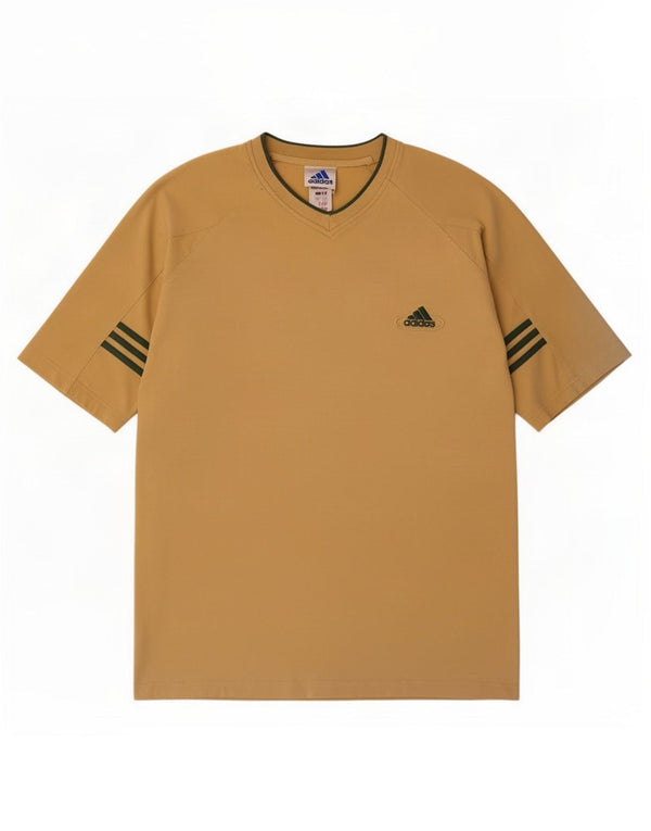 Adidas Herre T-Shirt Top UK 48/50 XL Beige Bomuld