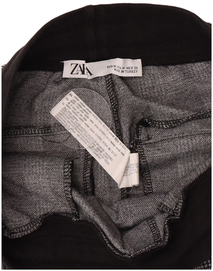 Zara Herre Slim Cropped Trousers Medium W31 L25 Grå Houndstooth Polyester