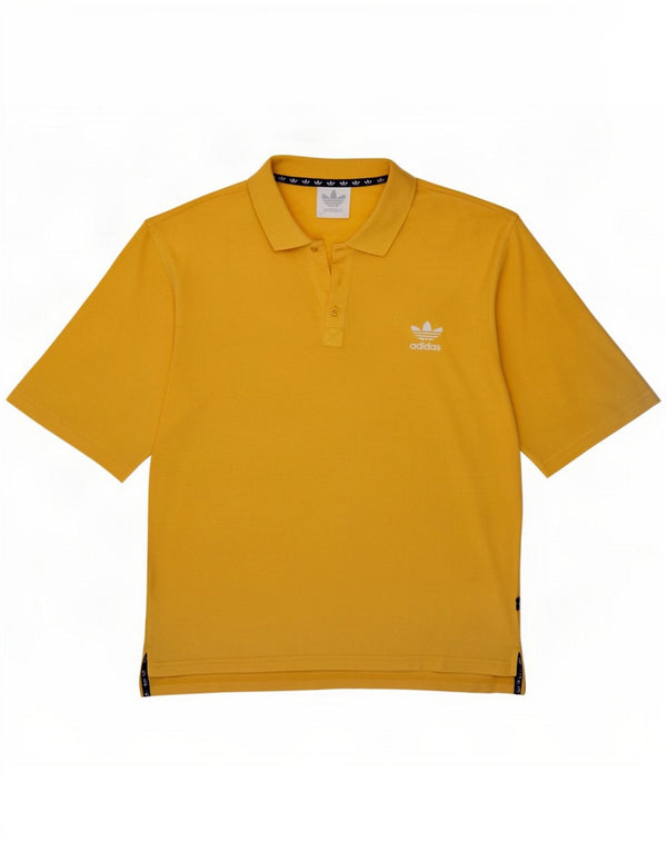 Adidas Mens Polo Shirt Size 44/46 XL Yellow Cotton