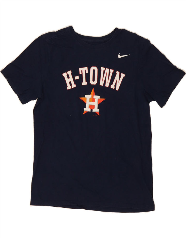 NIKE Mens H-Town T-Shirt Top Medium Navy Blue Cotton Vintage Nike and Second-Hand Nike from Messina Hembry 