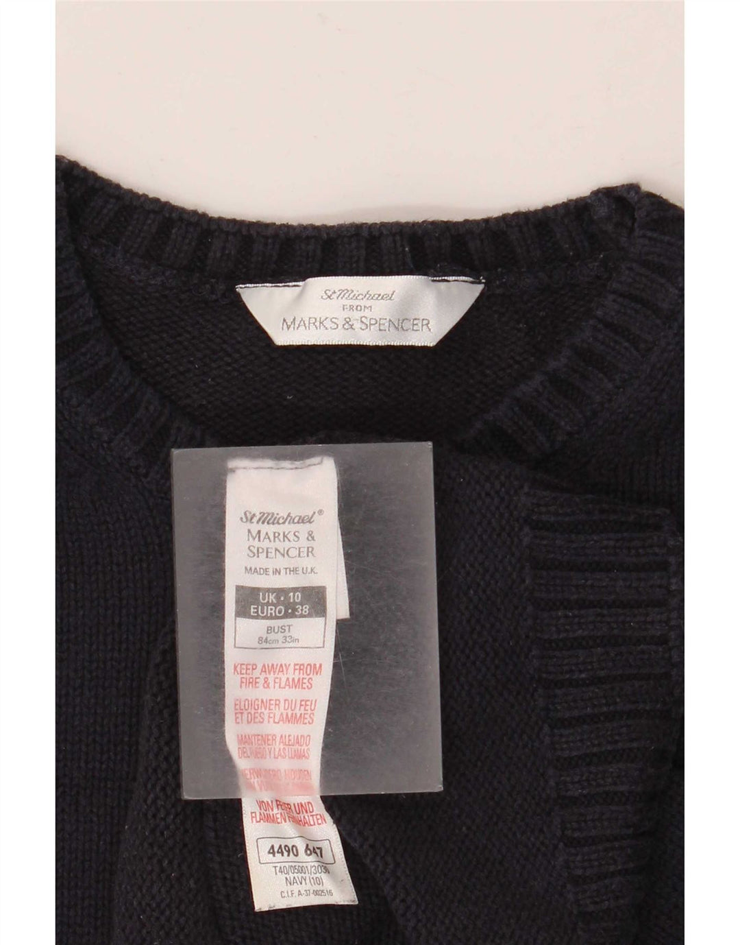 Marks & Spencer Dame sweater med rund hals DK 10 Small Navy Blue