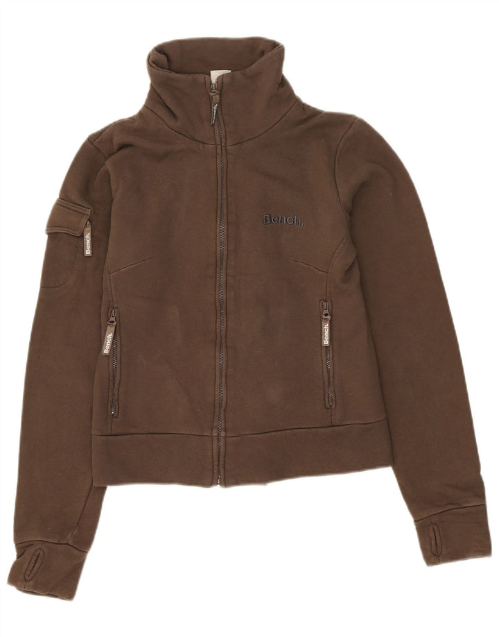 Bænk Dame Crop Grafisk træningsdragt Topjakke UK 12 Medium Khaki Bomuld