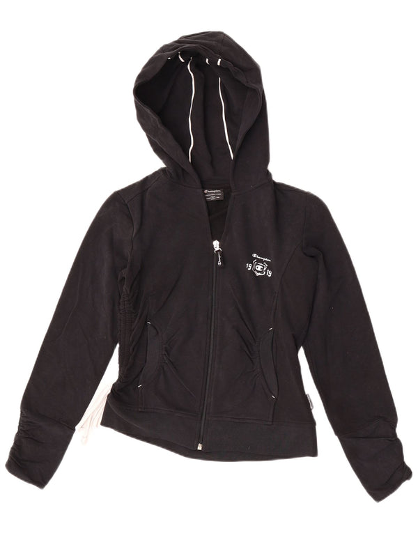 Champion hættetrøje til kvinder med lynlås UK 10 Lille sort bomuld
