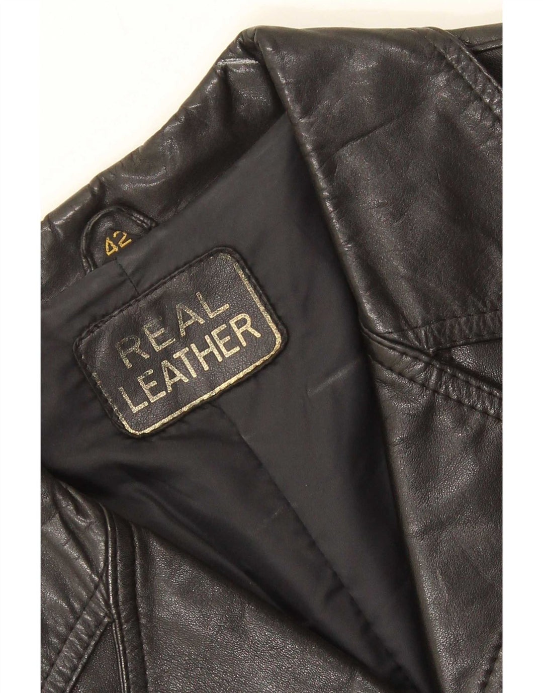 Vintage dame læderjakke IT 42 Medium Sort