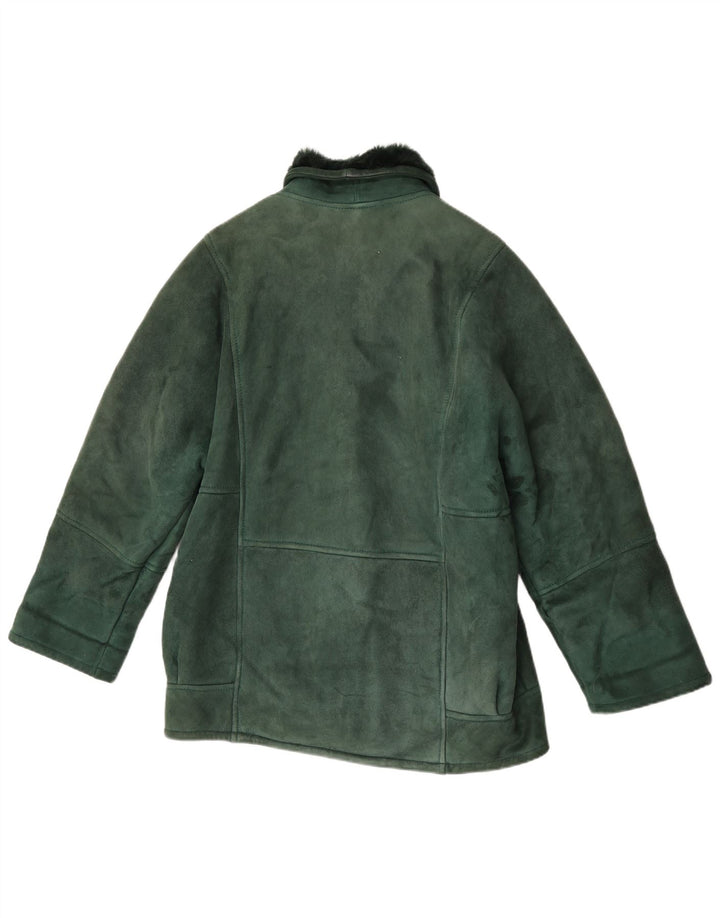 Vintage Dame Loose Fit Shearling Jacket IT 46 Large Green Shearling