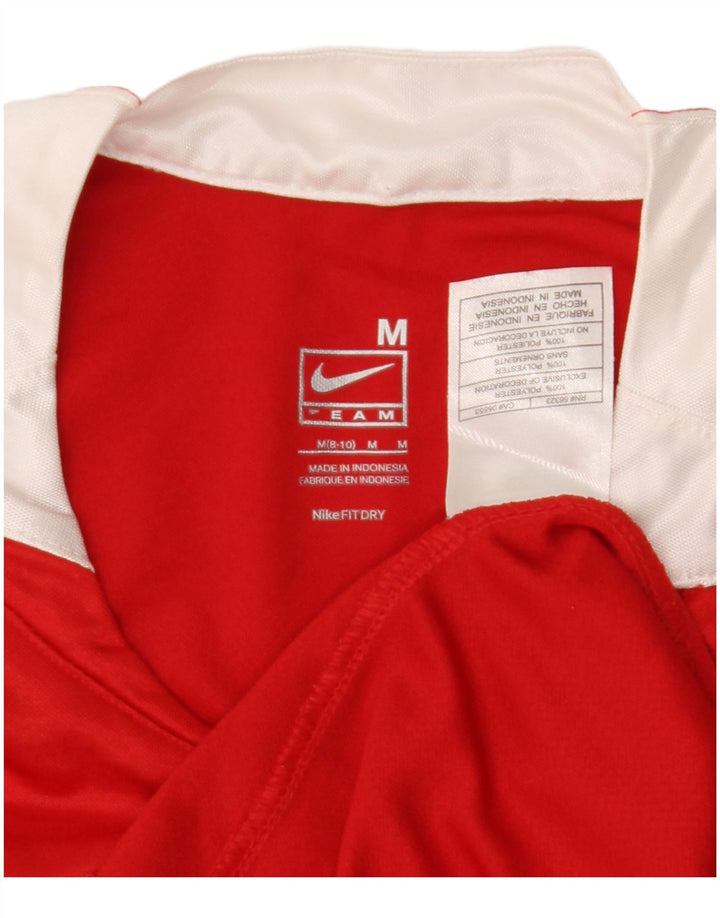 Nike Dame Fit Dry T-Shirt Top US 8/10 Medium Red Colourblock Polyester