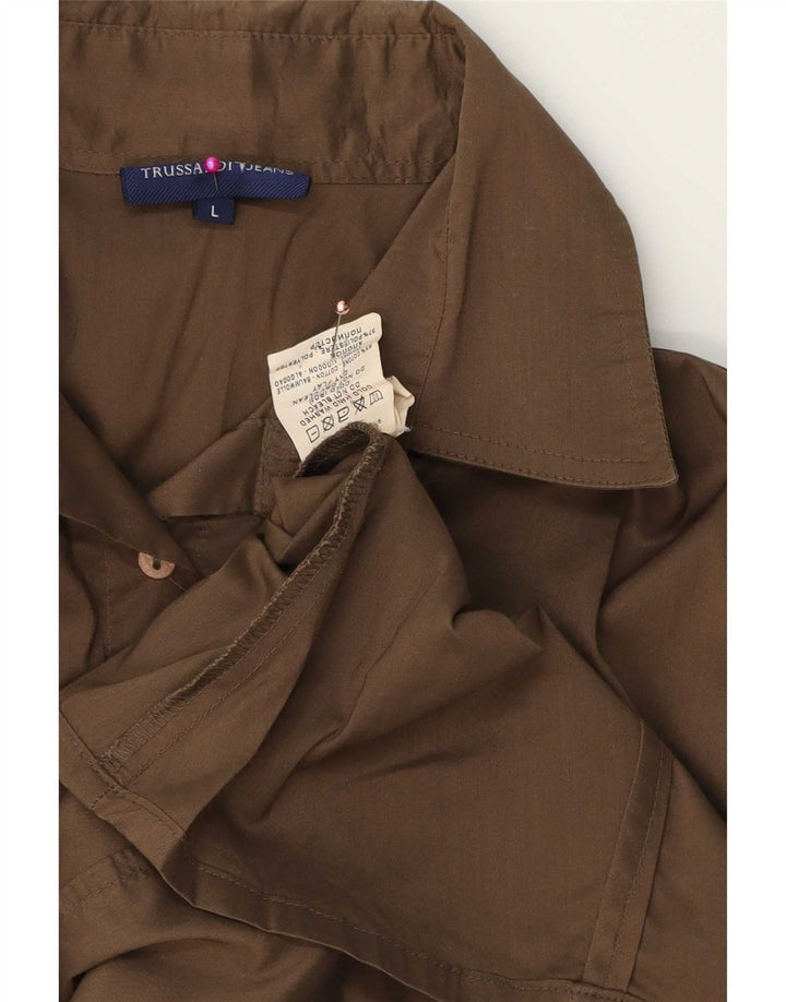 Trussardi Jeans Dameskjorte Stor brun bomuld
