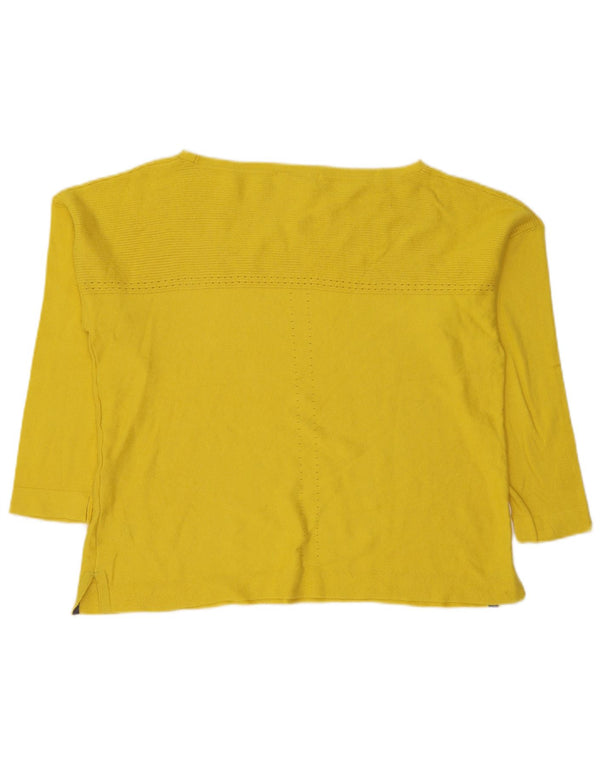 White Stuff Womens Loose Fit Boat Neck Jumper Sweater UK 16 Large Yellow