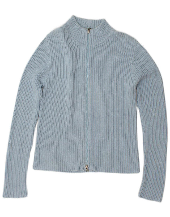 TOM TAILOR Womens Crop Cardigan Sweater UK 12 Medium Blue