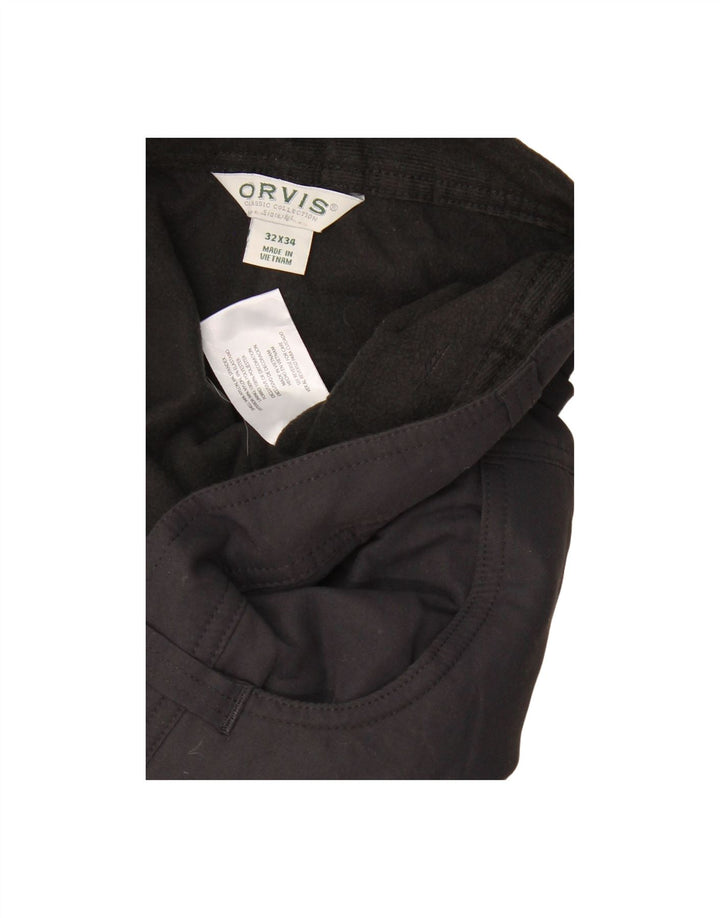 ORVIS Mens Straight Windbreaker Trousers W32 L34 Navy Blue Polyester
