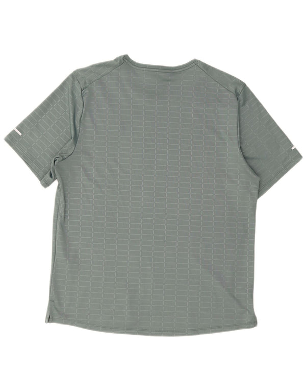 Nike herre Dri Fit T-shirt top mellemgrå ternet polyester