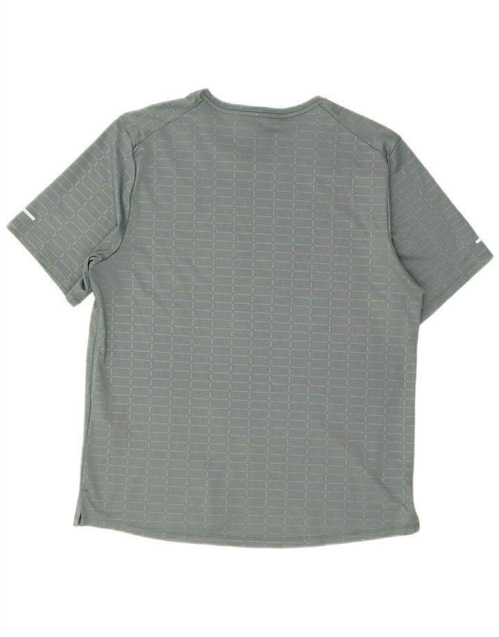Nike herre Dri Fit T-shirt top mellemgrå ternet polyester